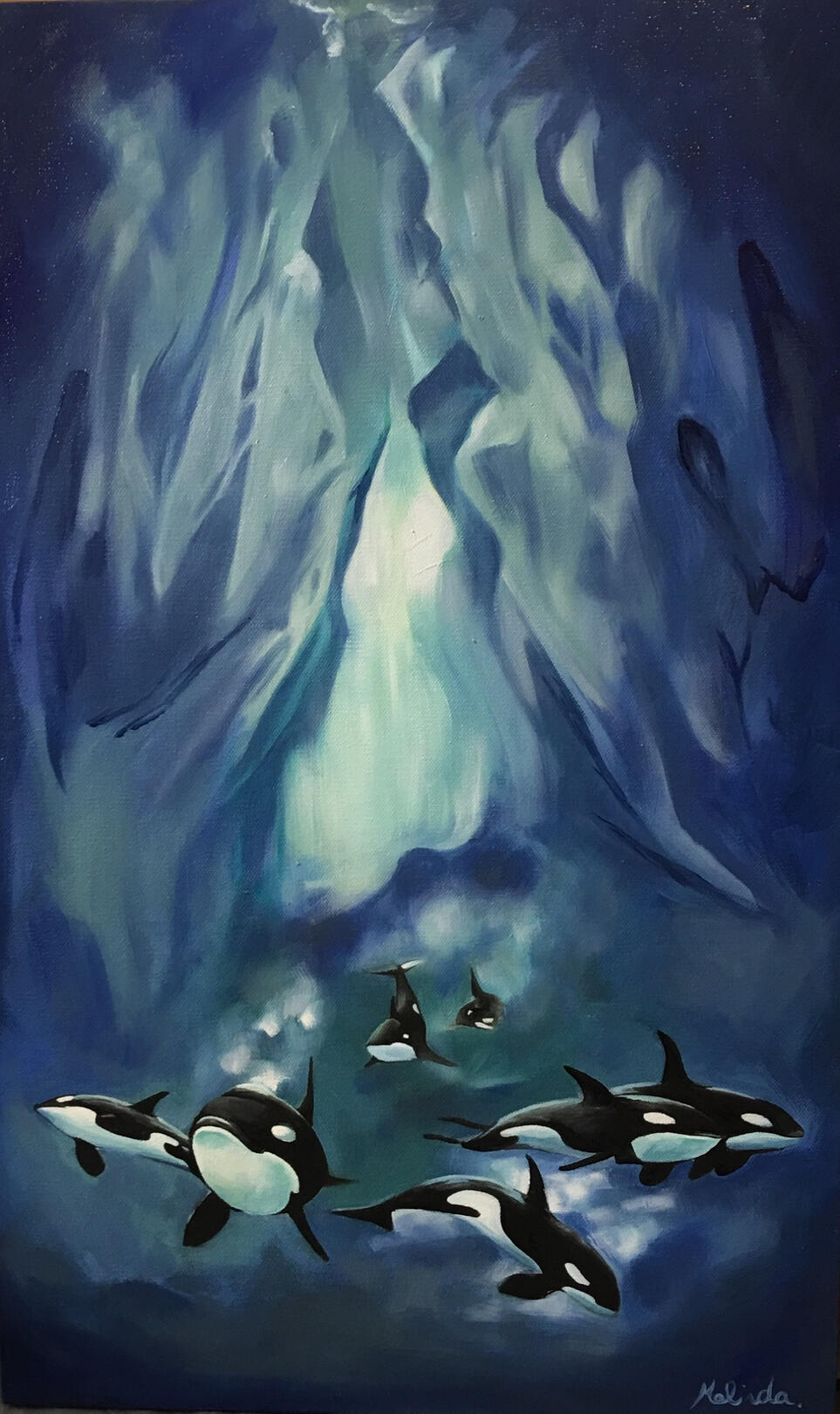 Orcas 2 - 16" x 25"