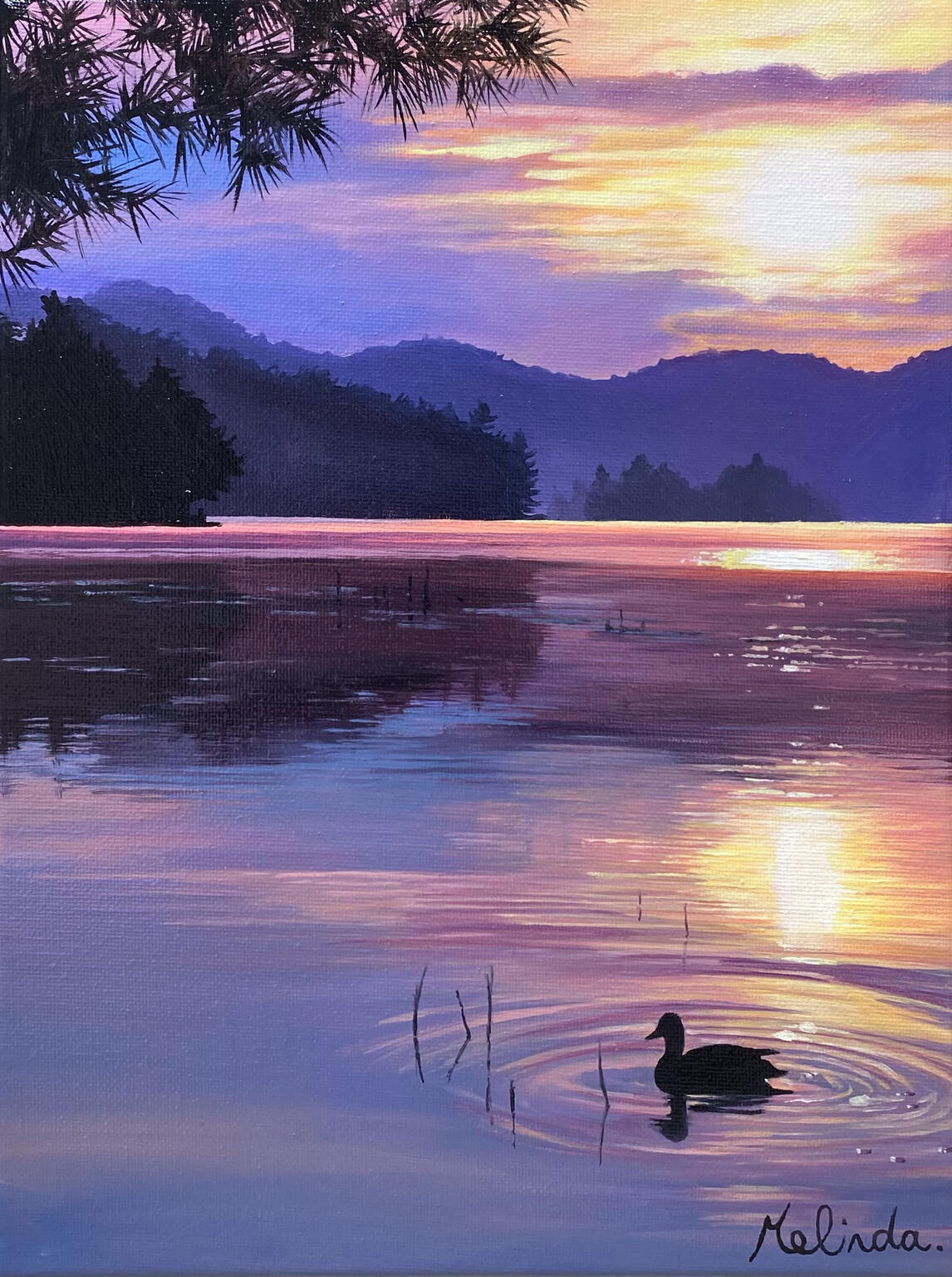 Duck on the Lake - 9"x12"